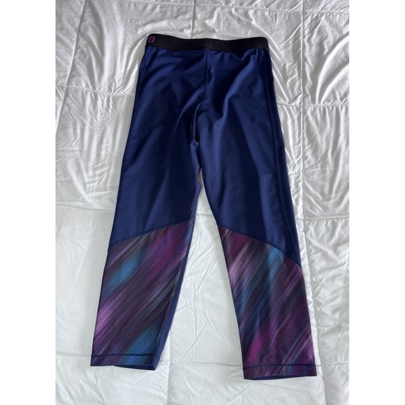 Nike Women's Pro Leggings, Dri-Fit 7/8 Crop 21" Blue/Purple Medium Compression - Picture 6 of 11